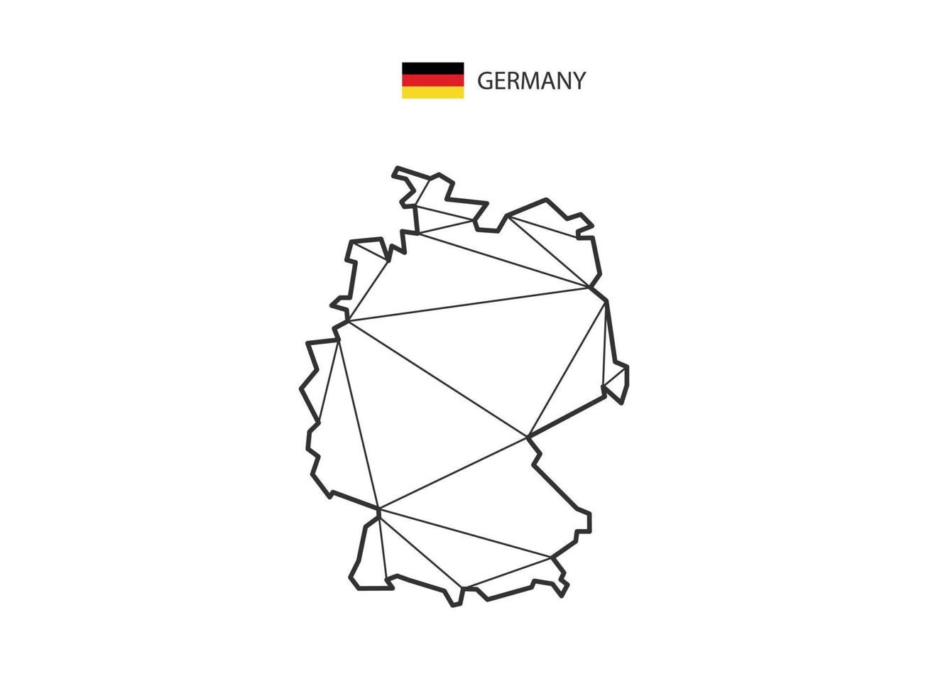 mosaico triángulos mapa estilo de alemania aislado sobre un fondo blanco. diseño abstracto para vectores. vector