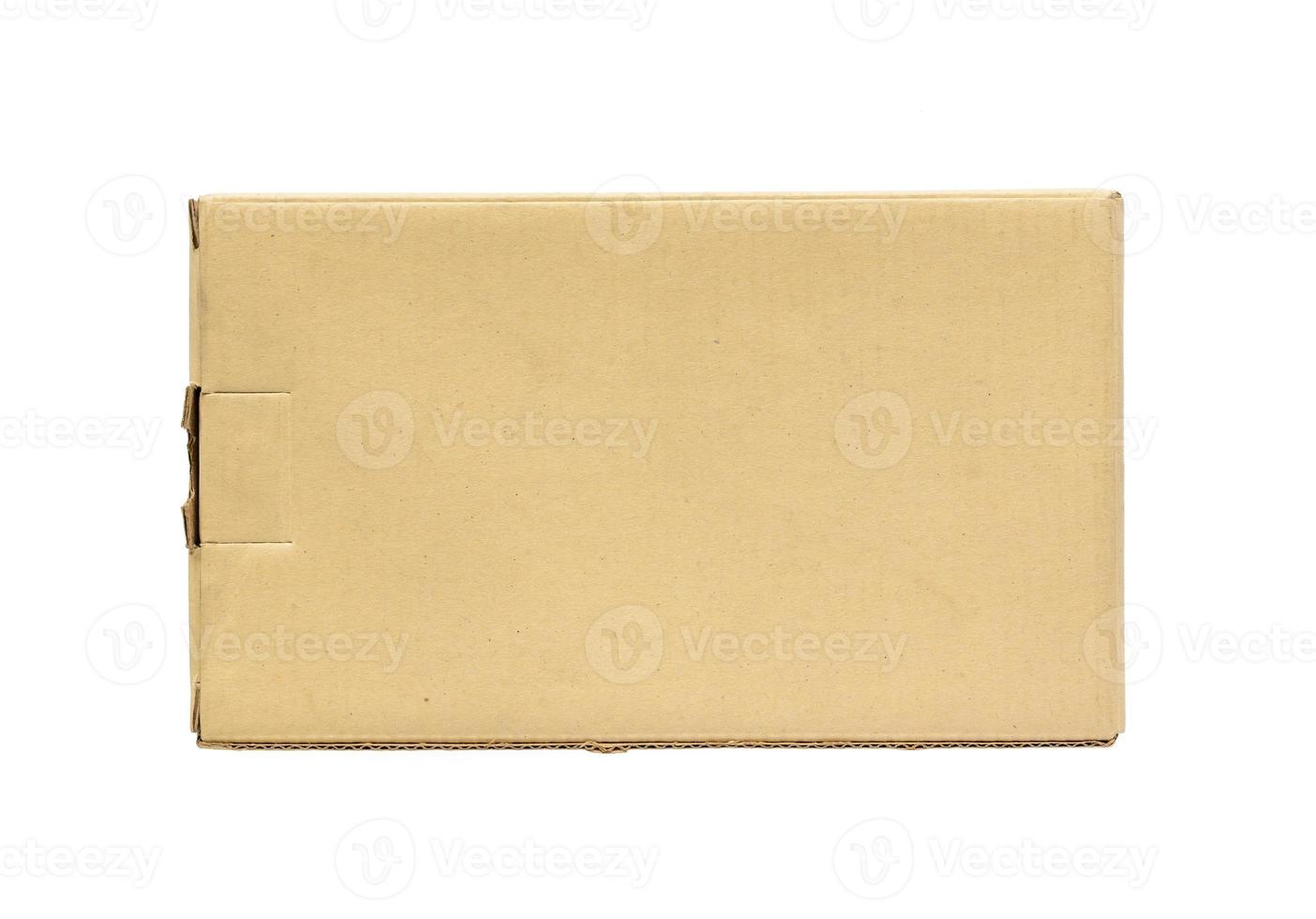 caja de cartón marrón sobre un fondo blanco foto