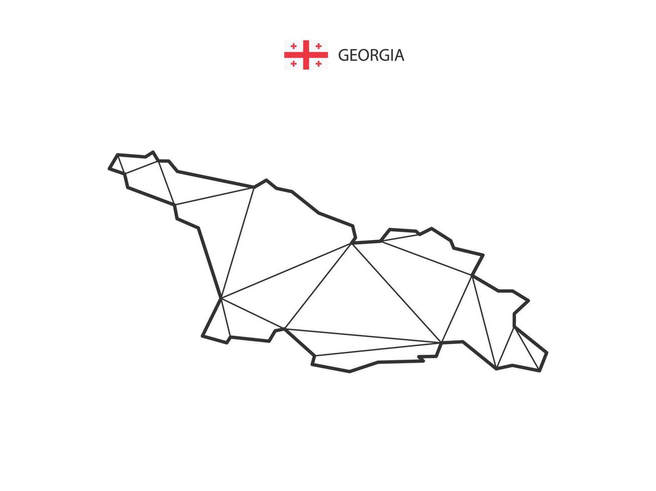 Mosaic triangles map style of Georgia isolated on a white background. Abstract design for vector. vector