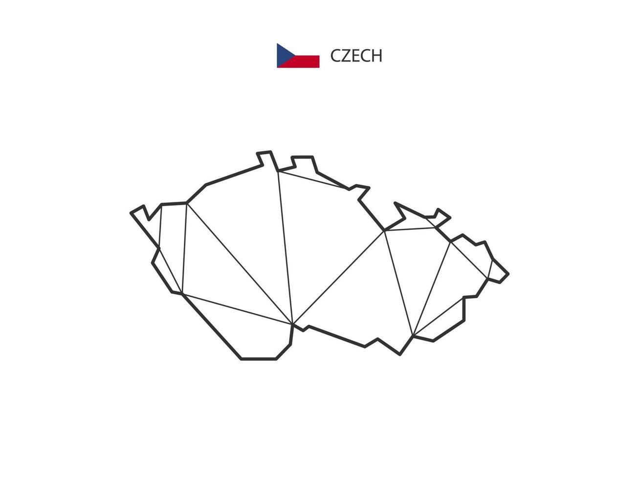 Mosaic triangles map style of Czech isolated on a white background. Abstract design for vector. vector