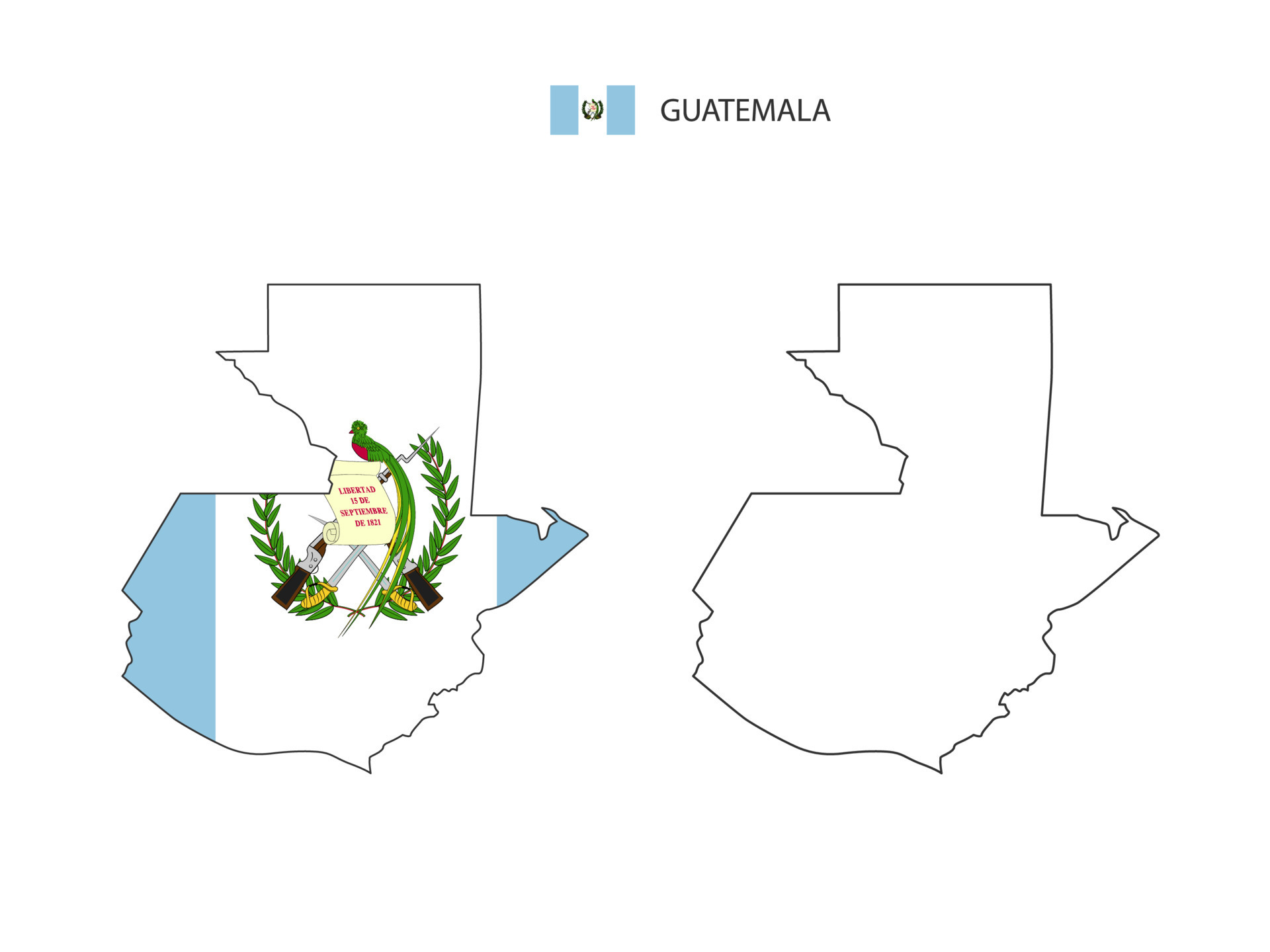 vector de ciudad de mapa de guatemala dividido por estilo de