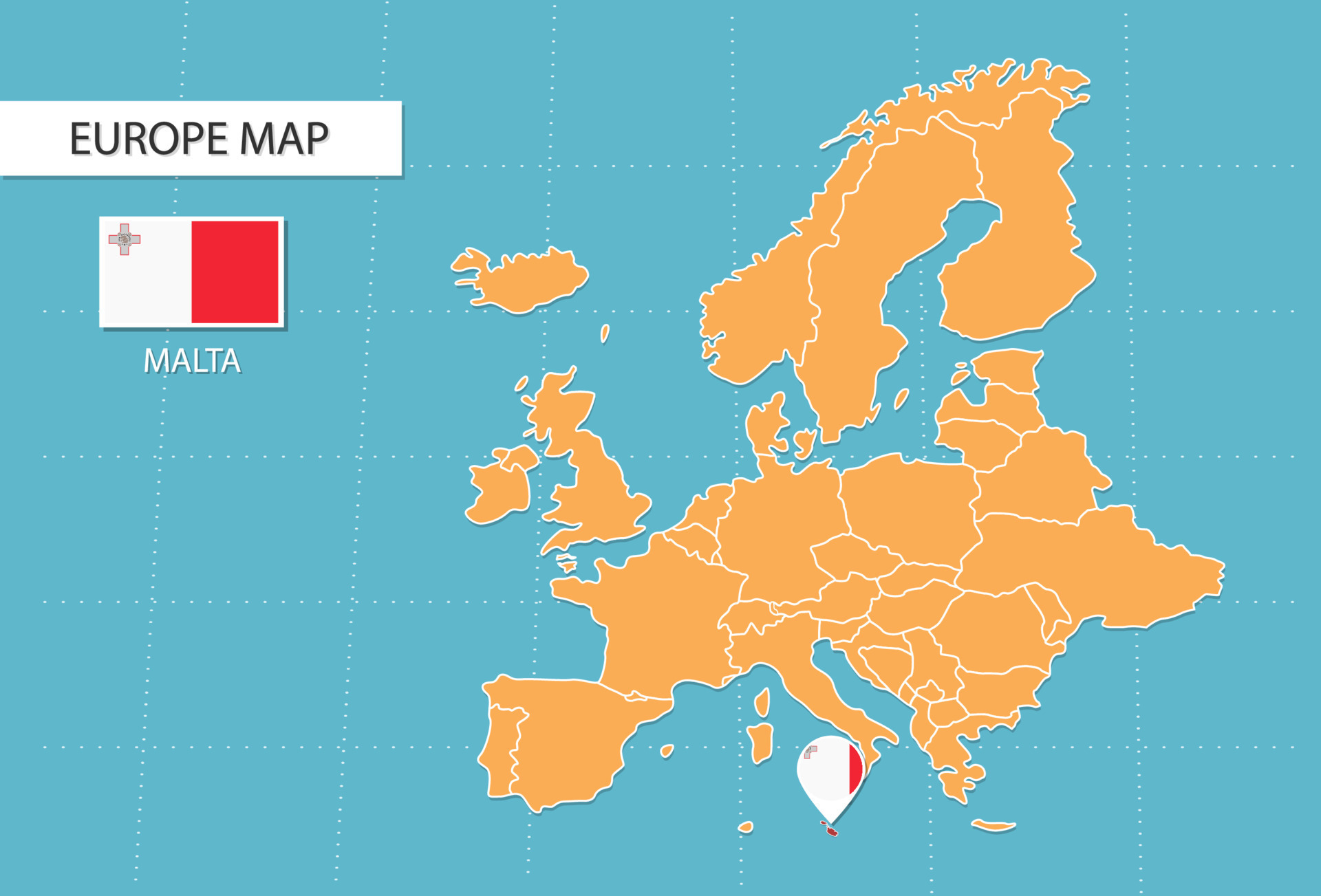 malta-map-in-europe-icons-showing-malta-location-and-flags-15706363