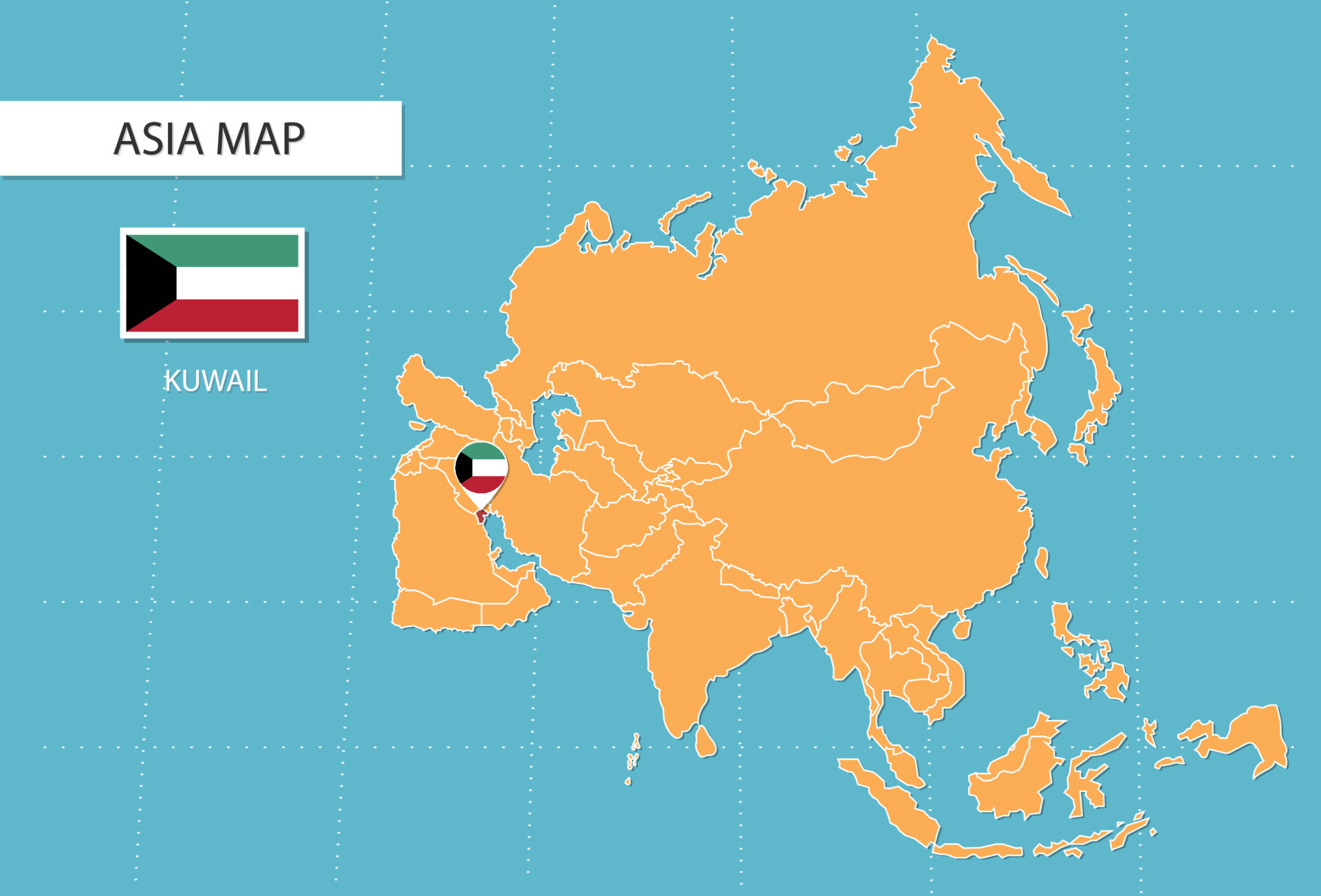 Kuwait Map In Asia Icons Showing Kuwait Location And Flags 15706410 kuwait-map-in-asia-icons-showing-kuwait-location-and-flags-15706410