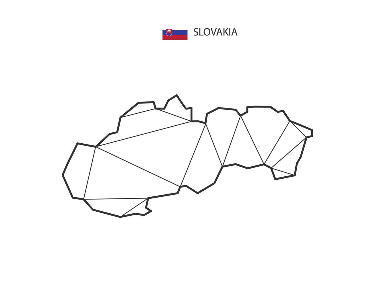 Mosaic triangles map style of Slovakia isolated on a white background. Abstract design for vector. vector