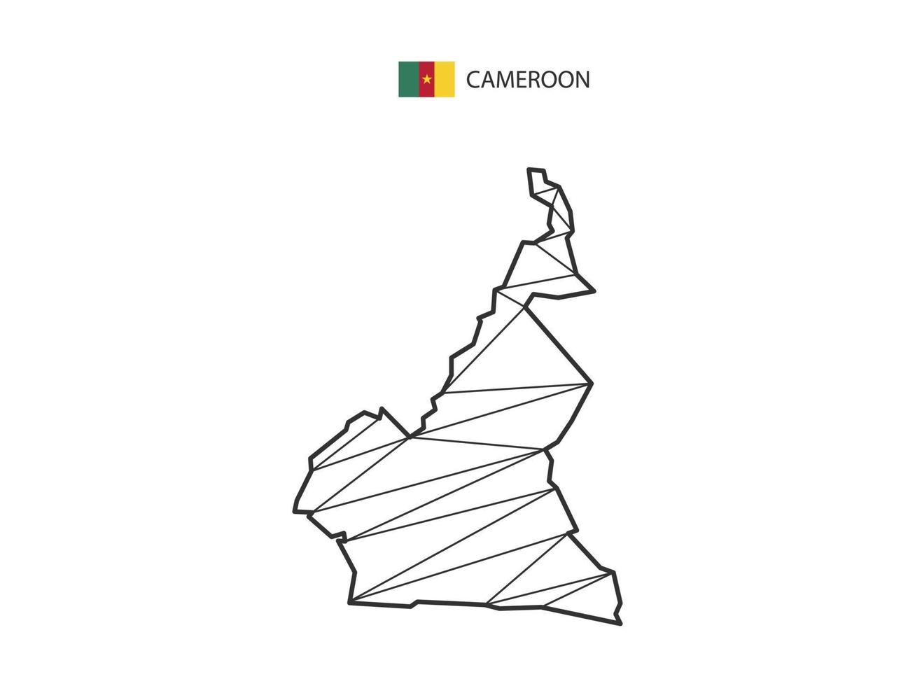 Mosaic triangles map style of Cameroon isolated on a white background. Abstract design for vector. vector