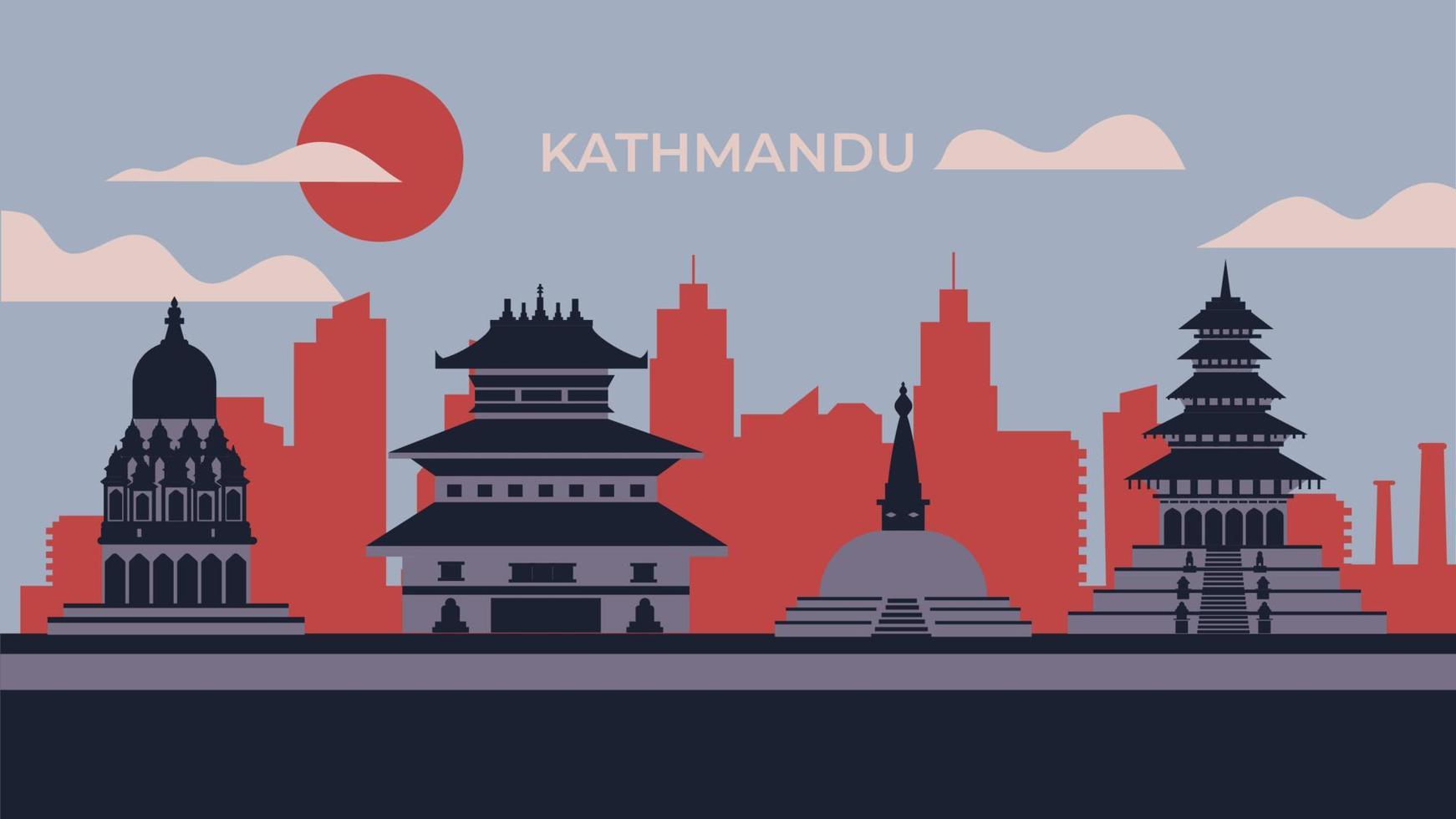 Kathmandu Nepal background vector