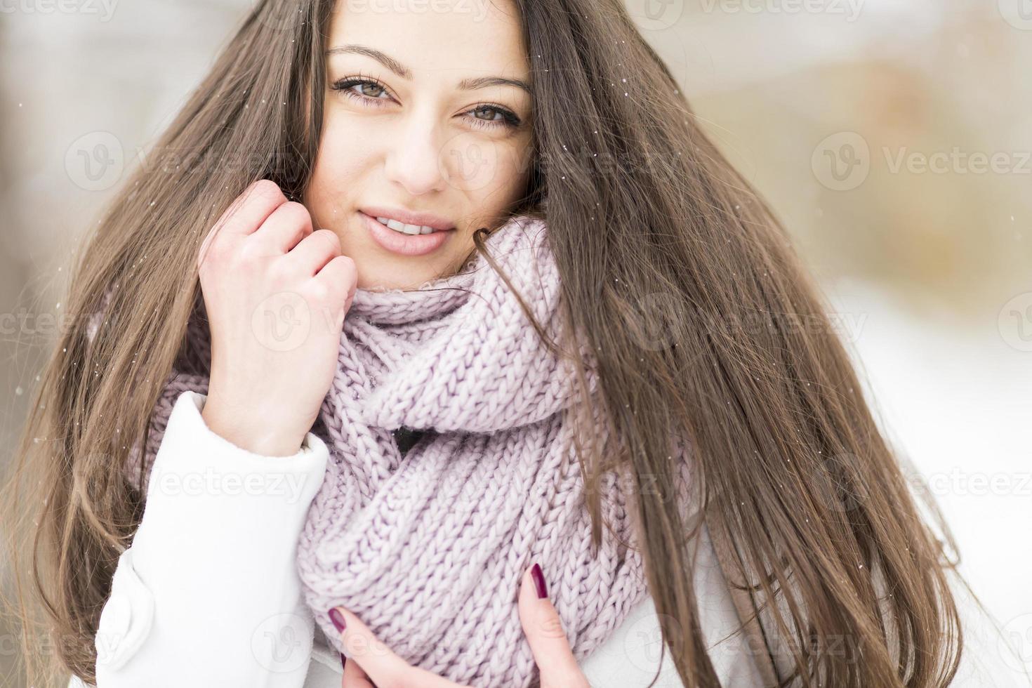 Young woman at winter photo