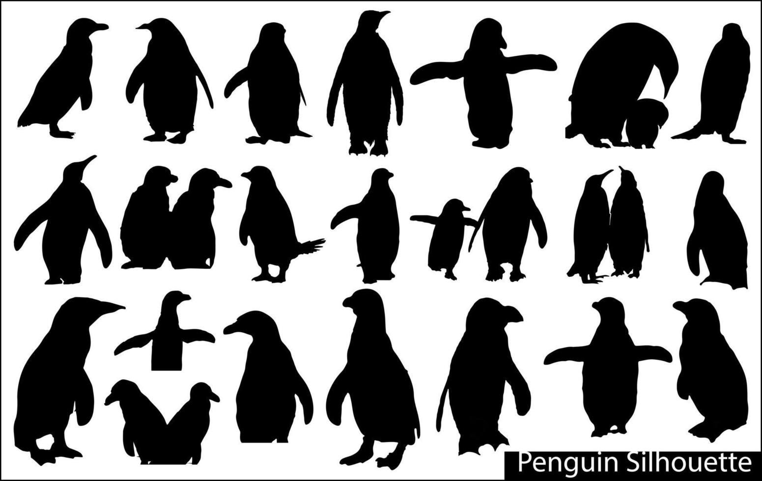 Penguins Silhouette Set vector