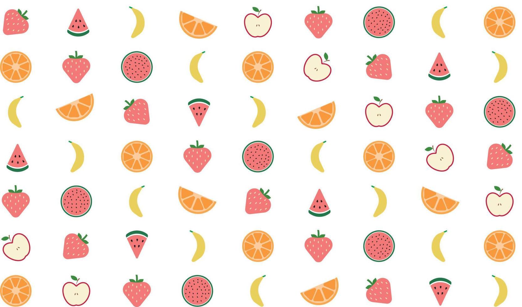 papel pintado con estampado de frutas vector