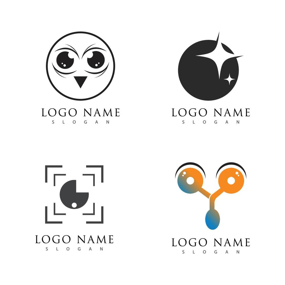 identidad de marca diseño de logotipo de vector de cuidado ocular corporativo