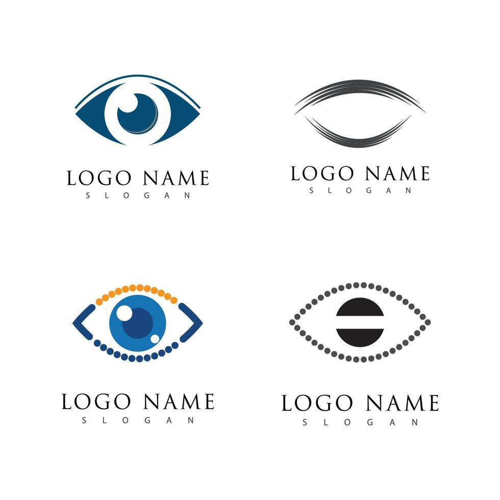 identidad de marca diseño de logotipo de vector de cuidado ocular corporativo