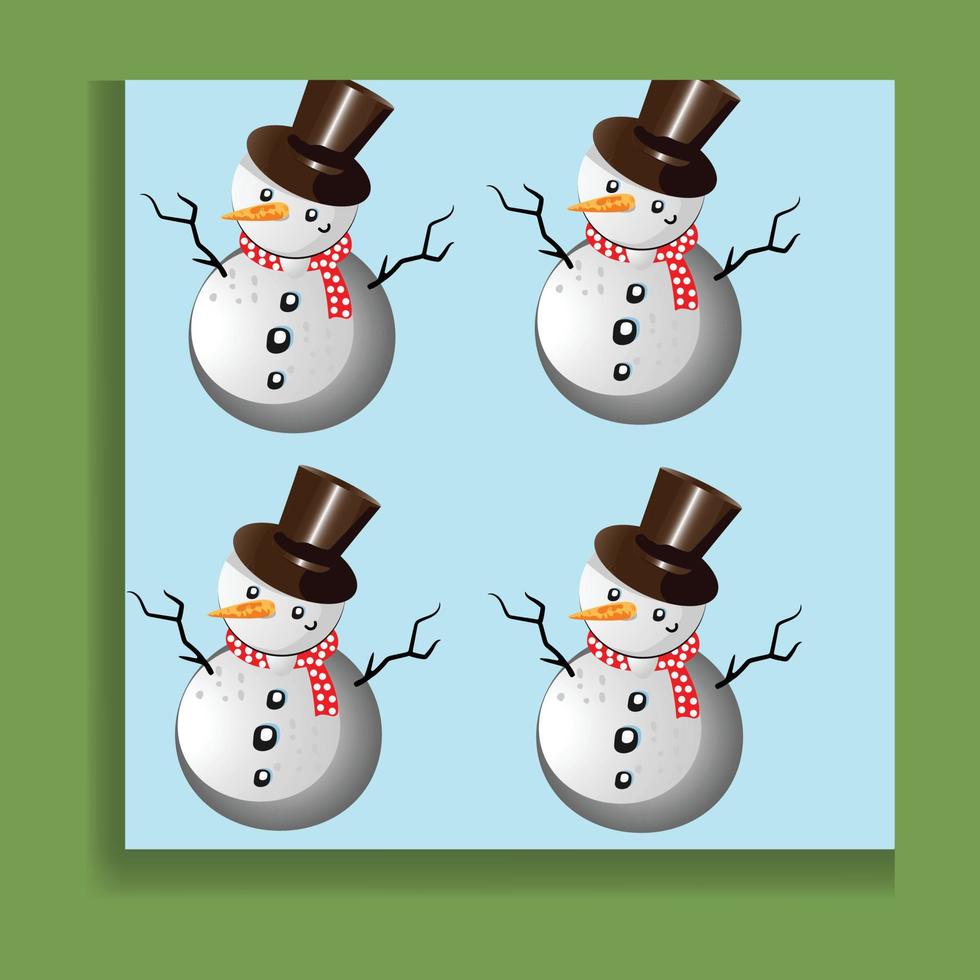 Snowman Seamless Pattern. ESP-10 vector. vector