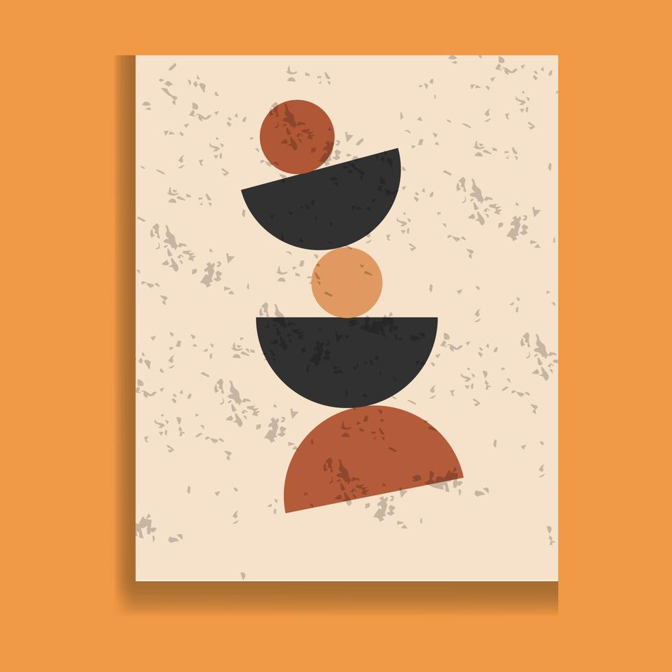 conjunto abstracto de afiches de luna solar. fondos minimalistas contemporáneos estilo boho moderno vector