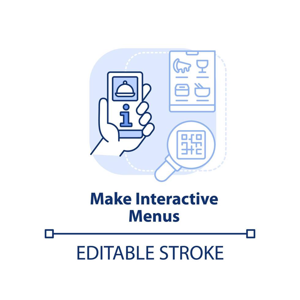 hacer menús interactivos icono de concepto azul claro vector