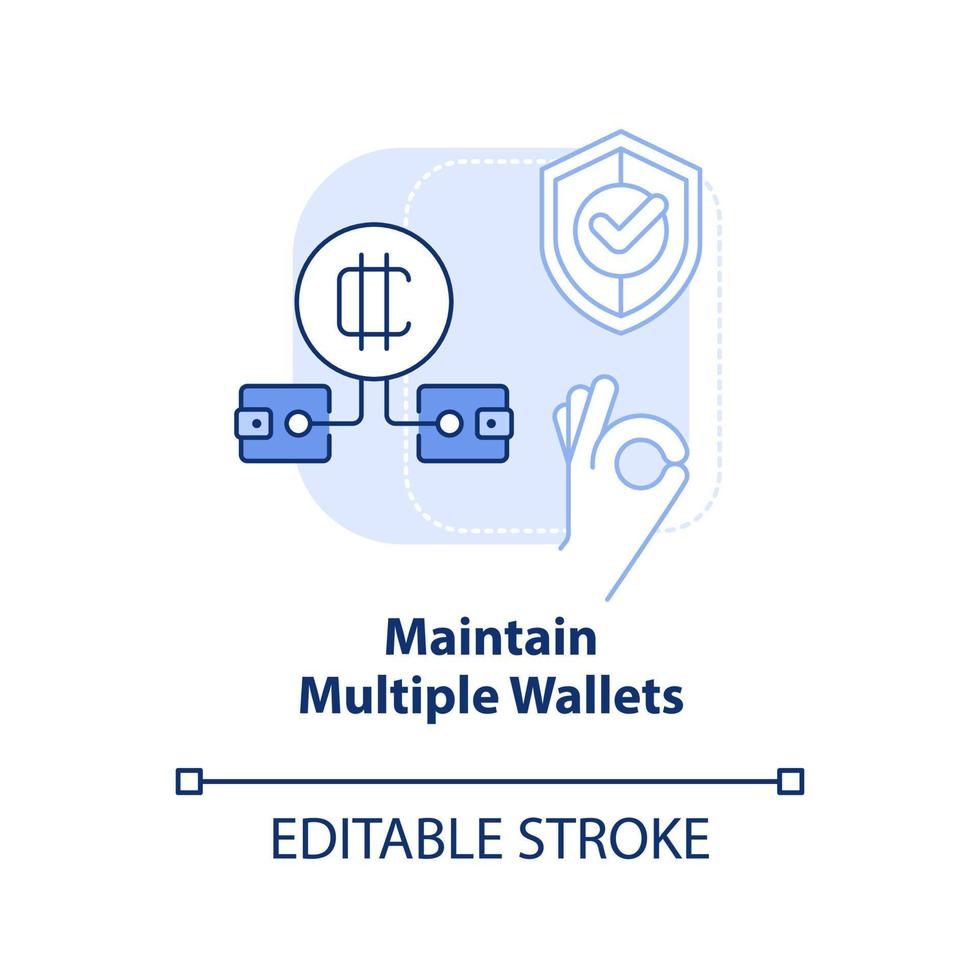 Maintain multiple wallets light blue concept icon vector