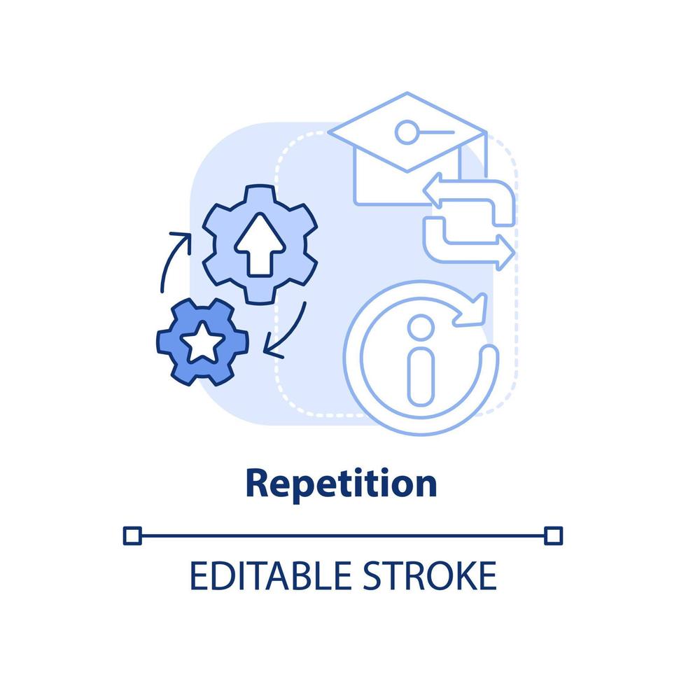Repetition light blue concept icon vector