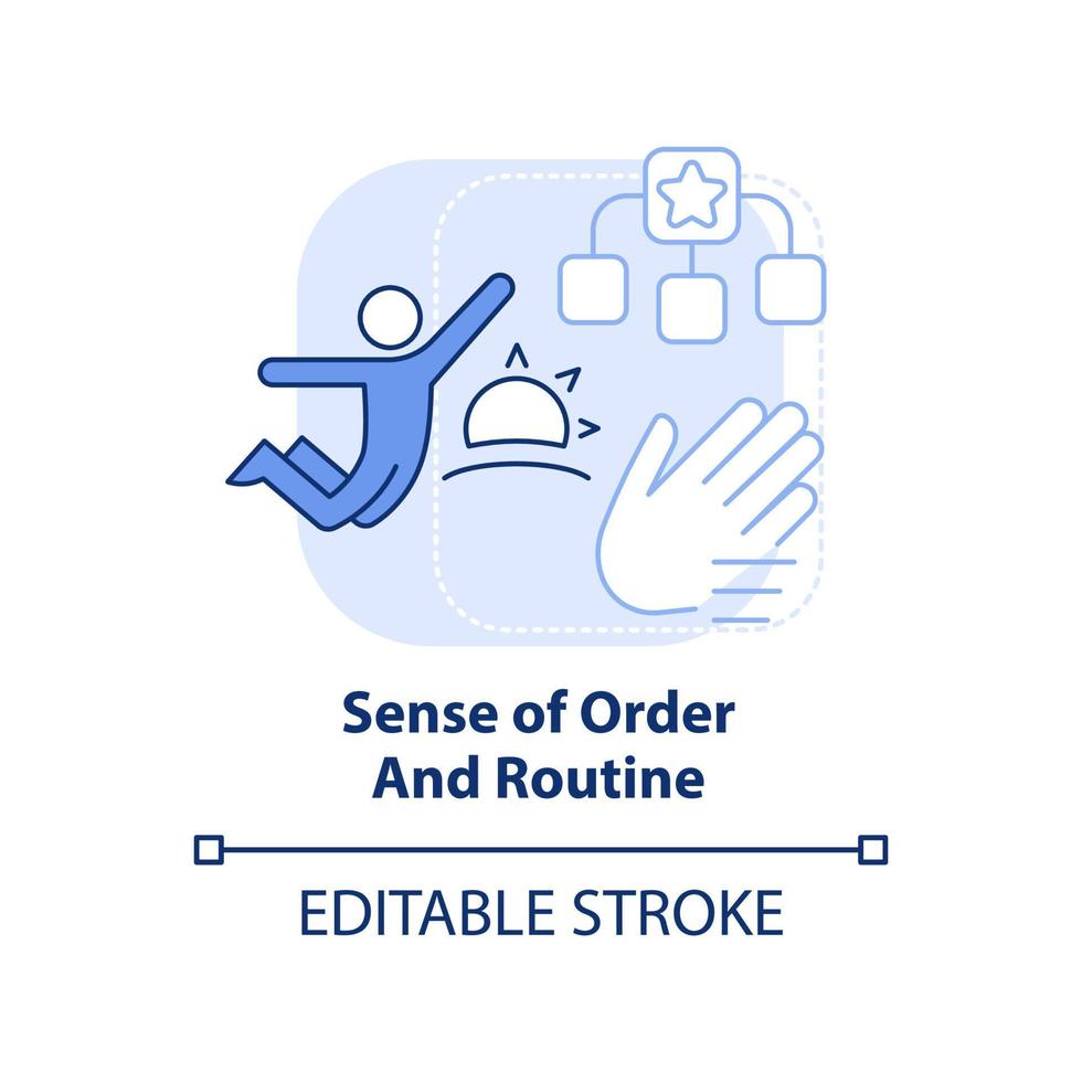 Sense of order and routine light blue concept icon vector