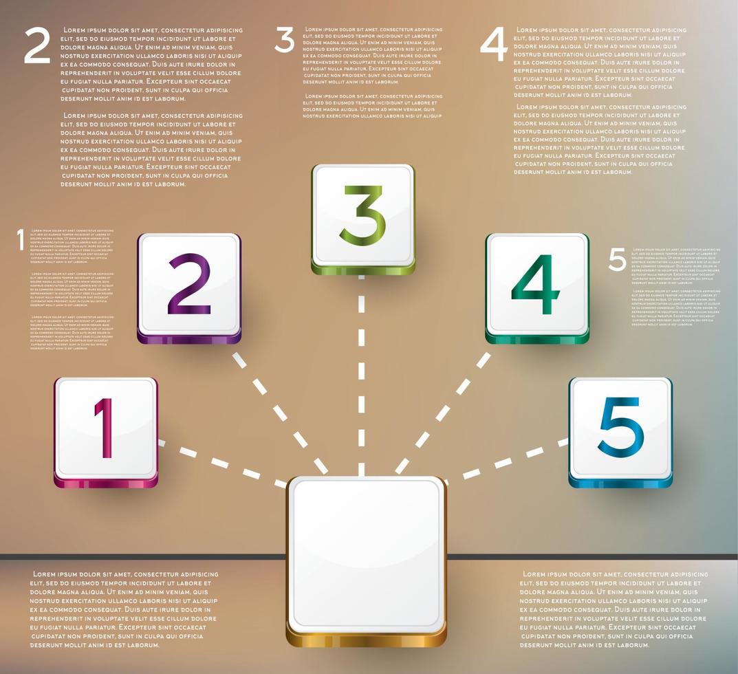 diseño infográfico con cinco opciones. vector