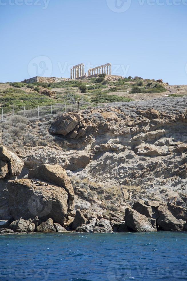 templo de poseidon en cabo sounion, grecia foto