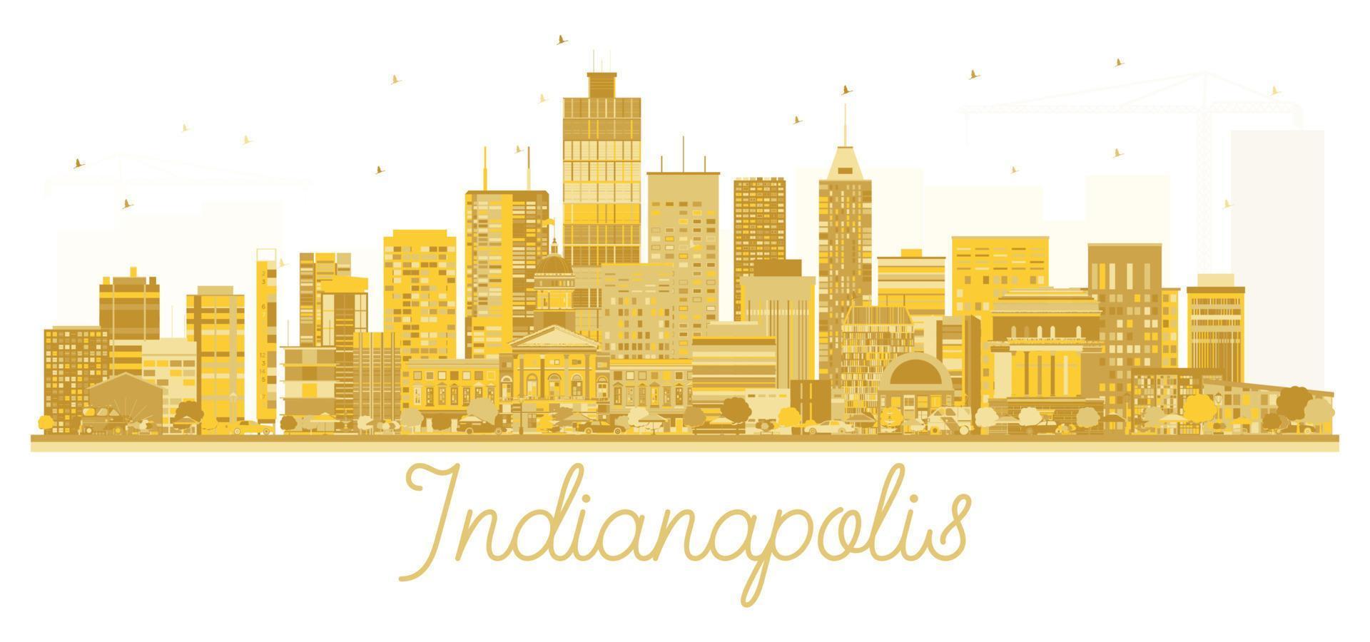 Indianapolis USA City skyline golden silhouette. vector