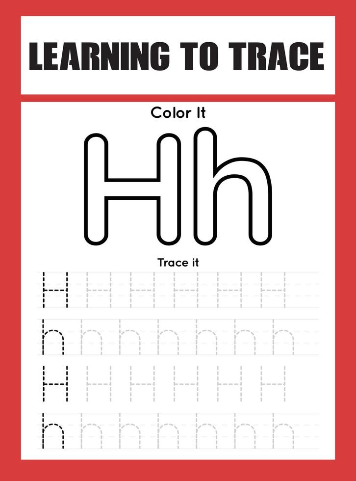 Learning to Trace Kids Activity workesheet vector