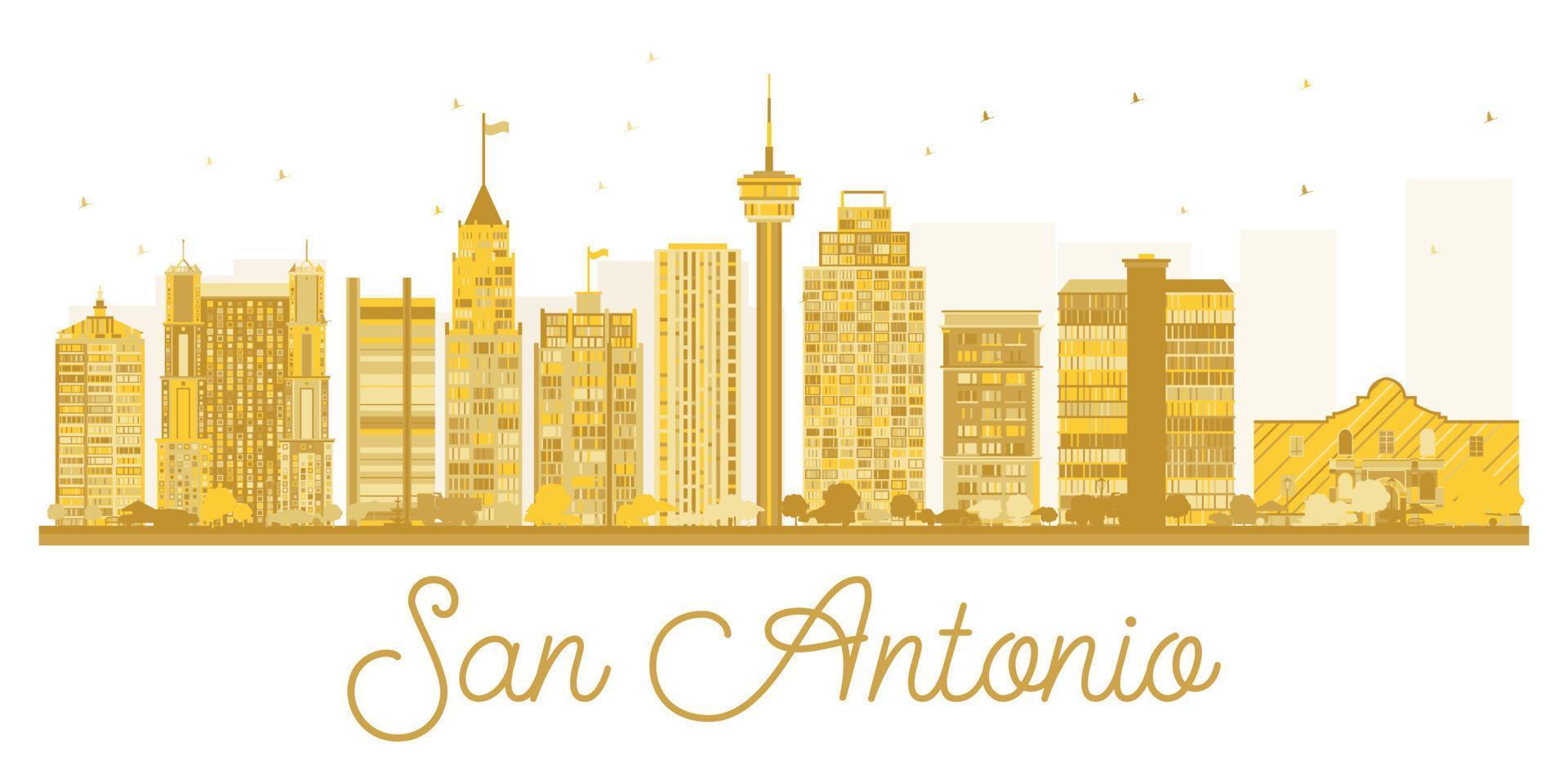 San Antonio City skyline golden silhouette. vector