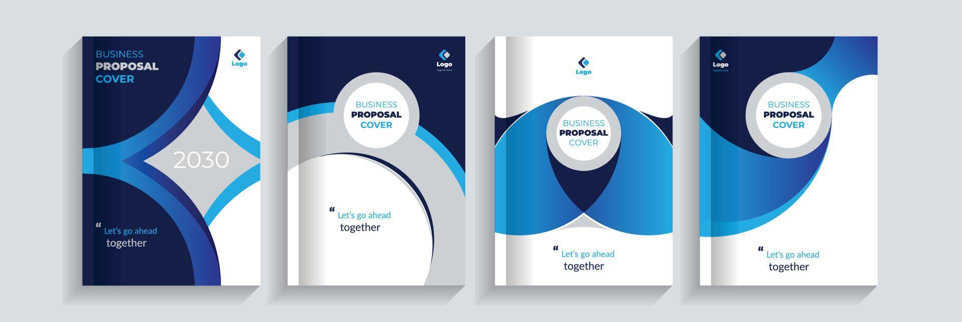 Blue Proposal Cover Design Template adept for multipurpose Projects vector