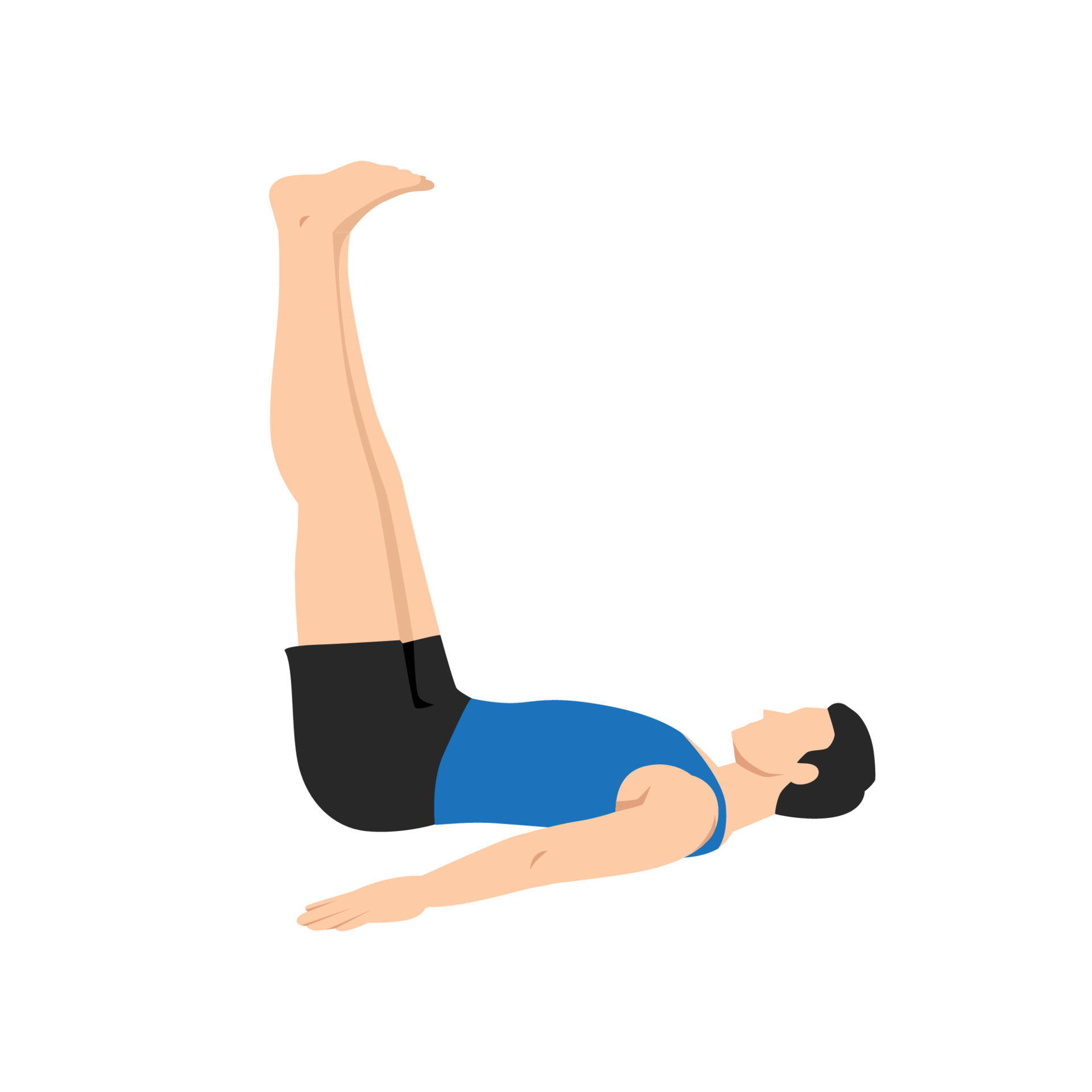 Man doing Legs up the Wall pose Viparita karani stretch exercise. Flat  vector illustration isolated on white background 15708612 Vector Art at  Vecteezy