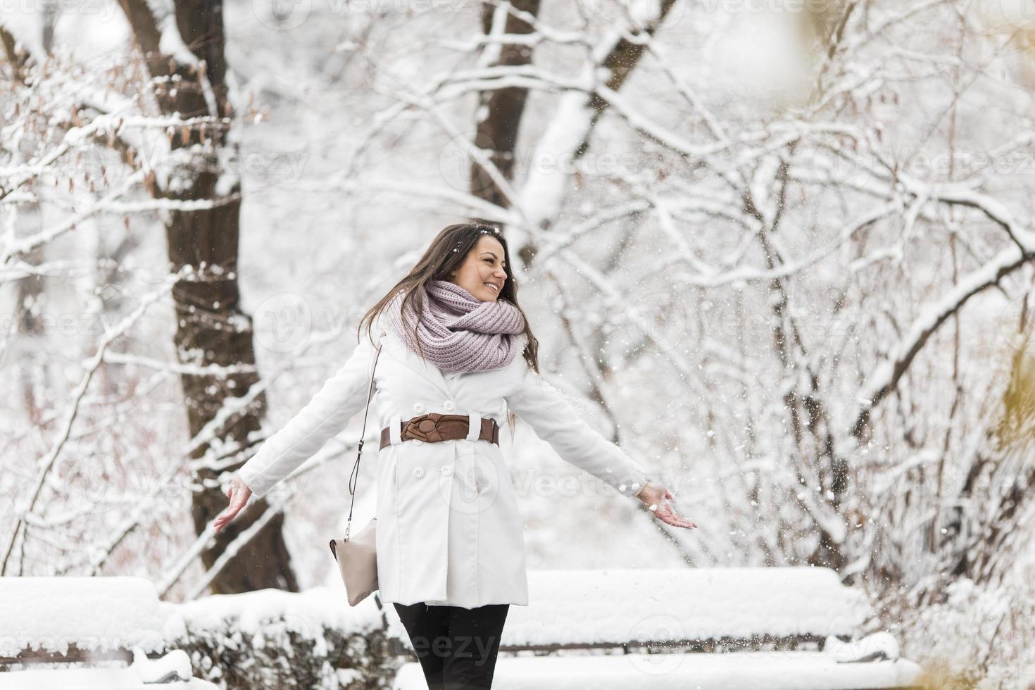 Young woman at winter photo