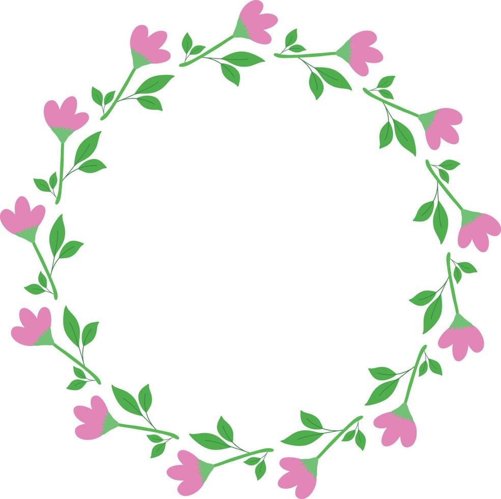 Beautiful flower pattern circular frame design, Border element with flower creation. vector