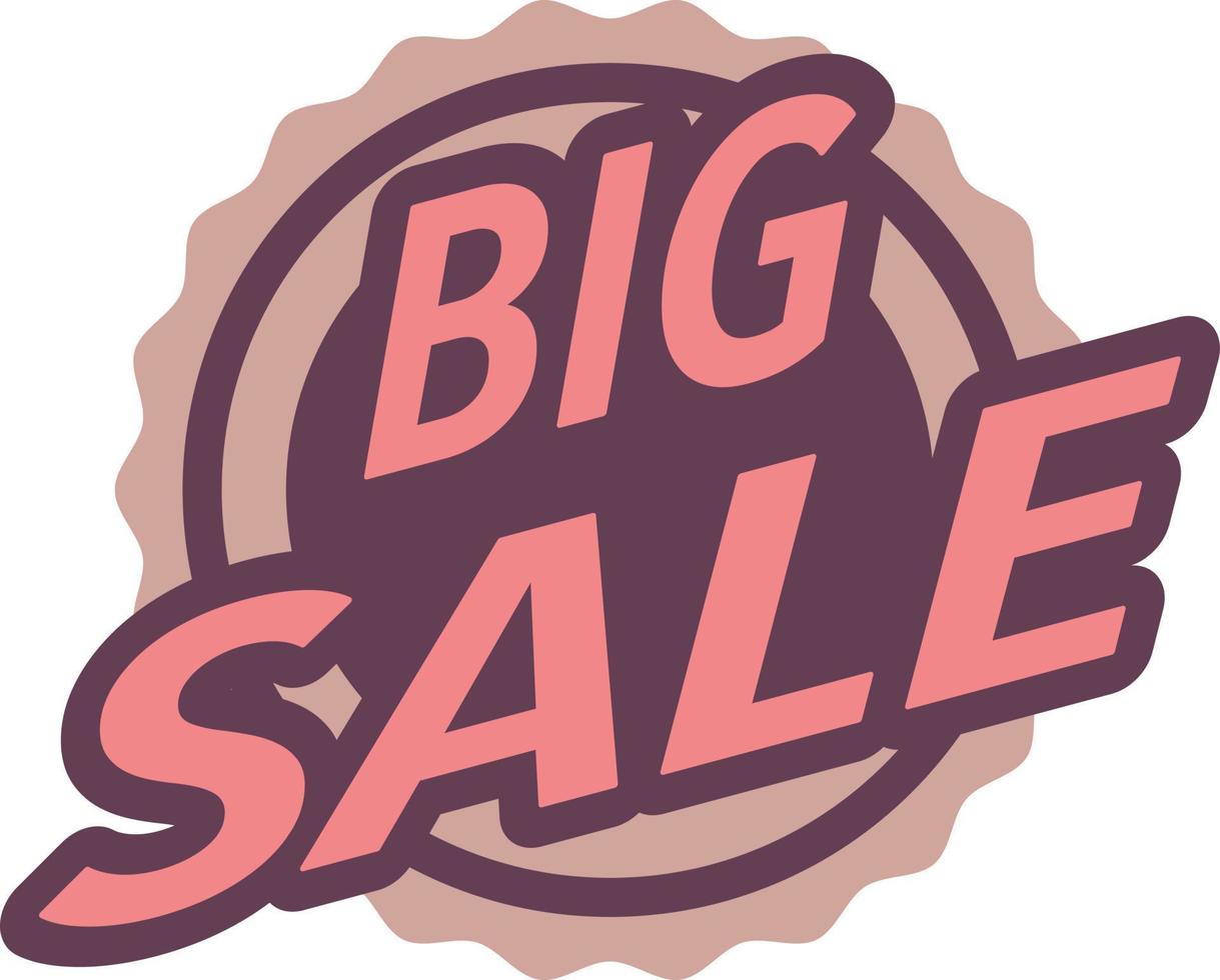 Big sale label illustration, flat tag element design. vector