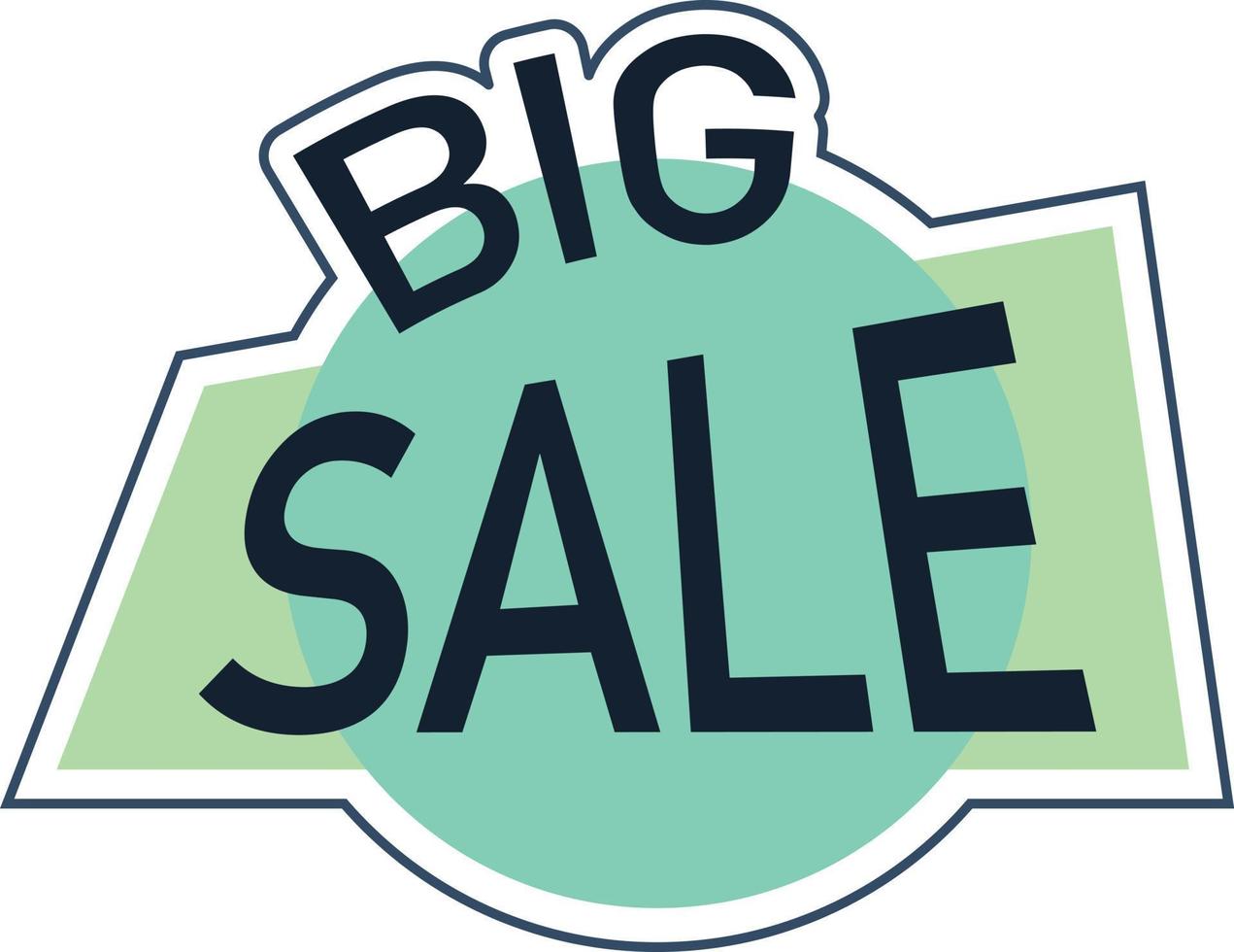 Big sale label illustration, flat tag element design. vector