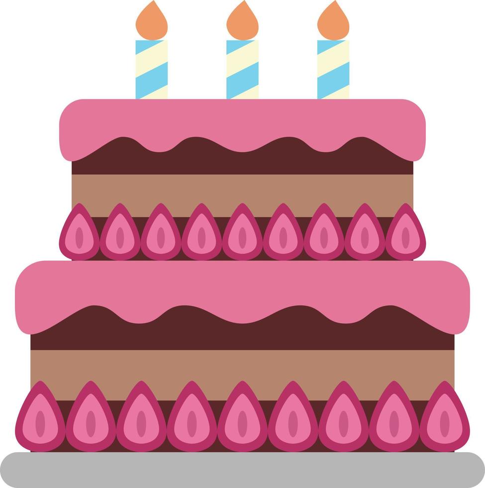 Party Cake icon design, Birthday Cake Element Illustration. vector