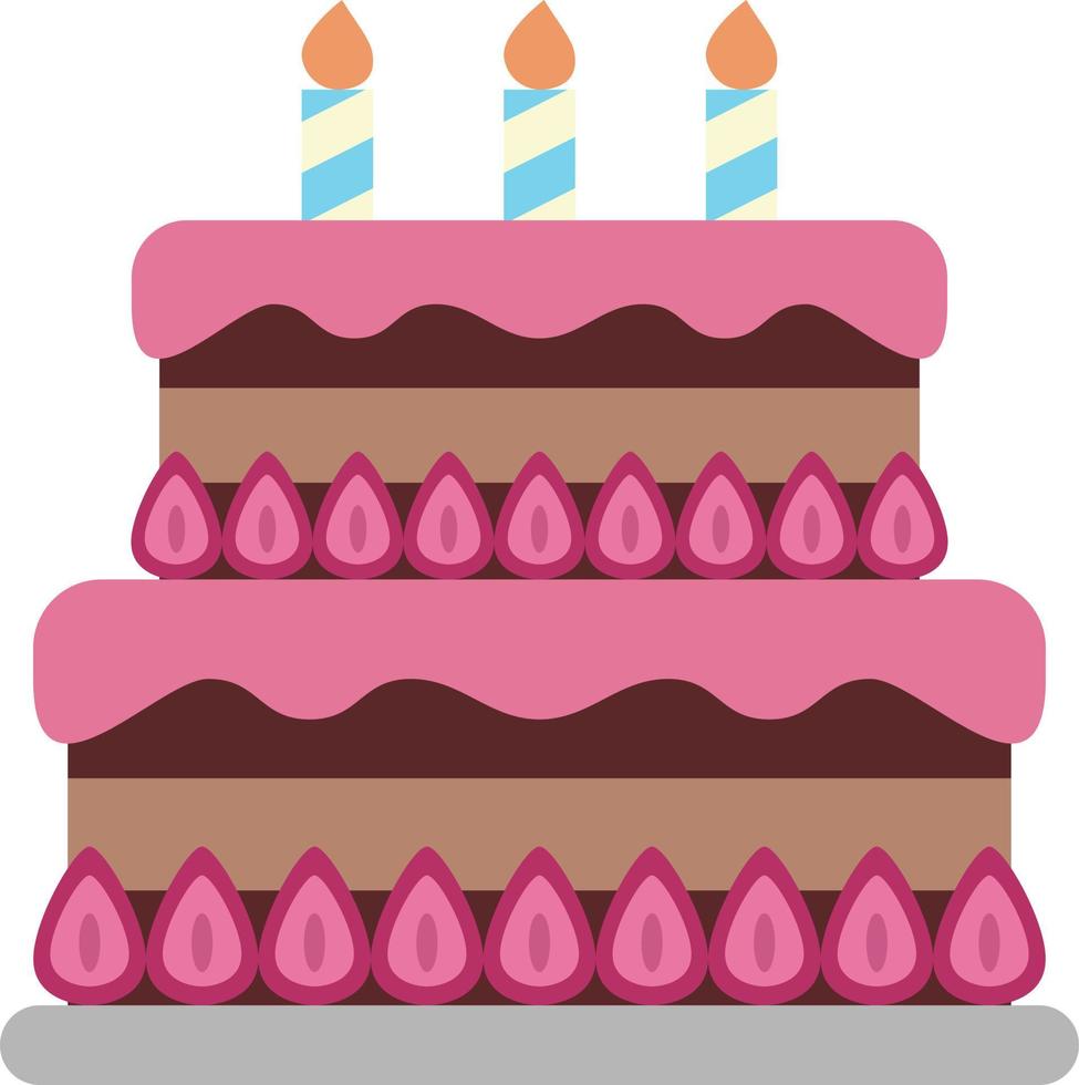 Party Cake icon design, Birthday Cake Element Illustration. vector