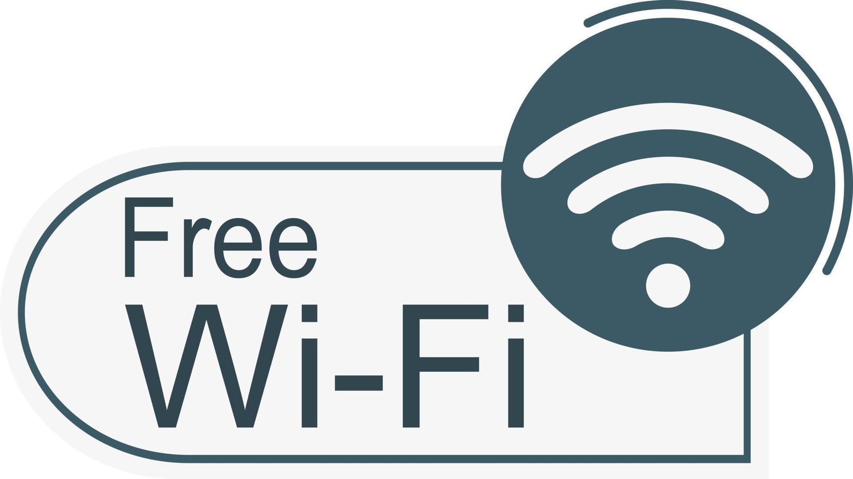 icono de wi-fi gratis de estilo plano. símbolo de red para conexión a Internet. vector