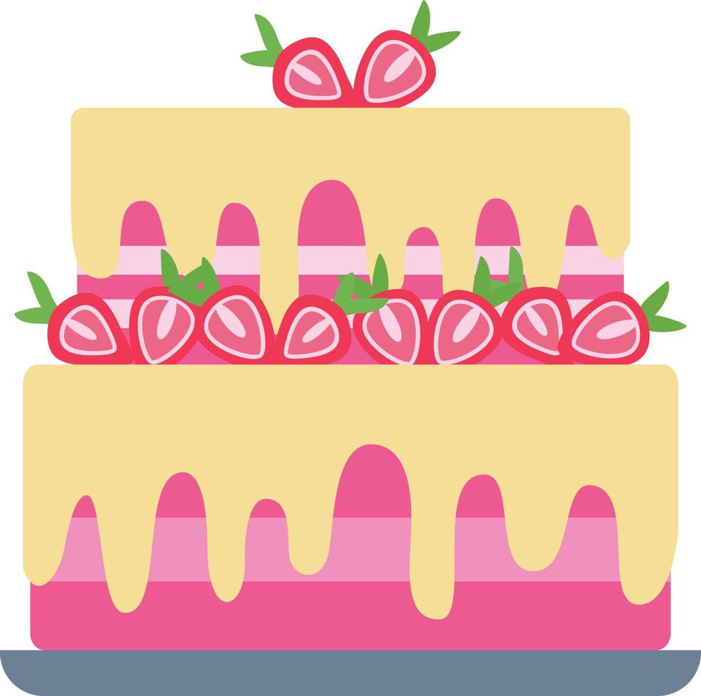 Party Cake icon design, Birthday Cake Element Illustration. vector