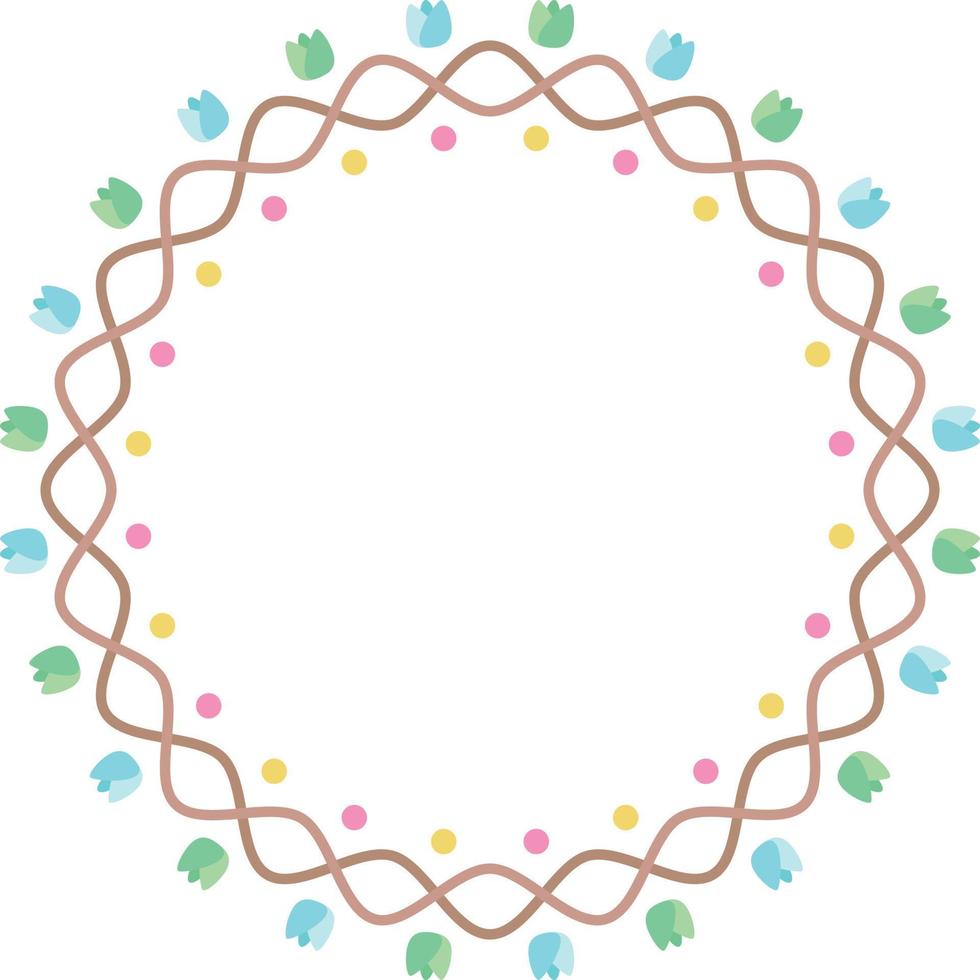 Beautiful flower pattern circular frame design, Border element with flower creation. vector