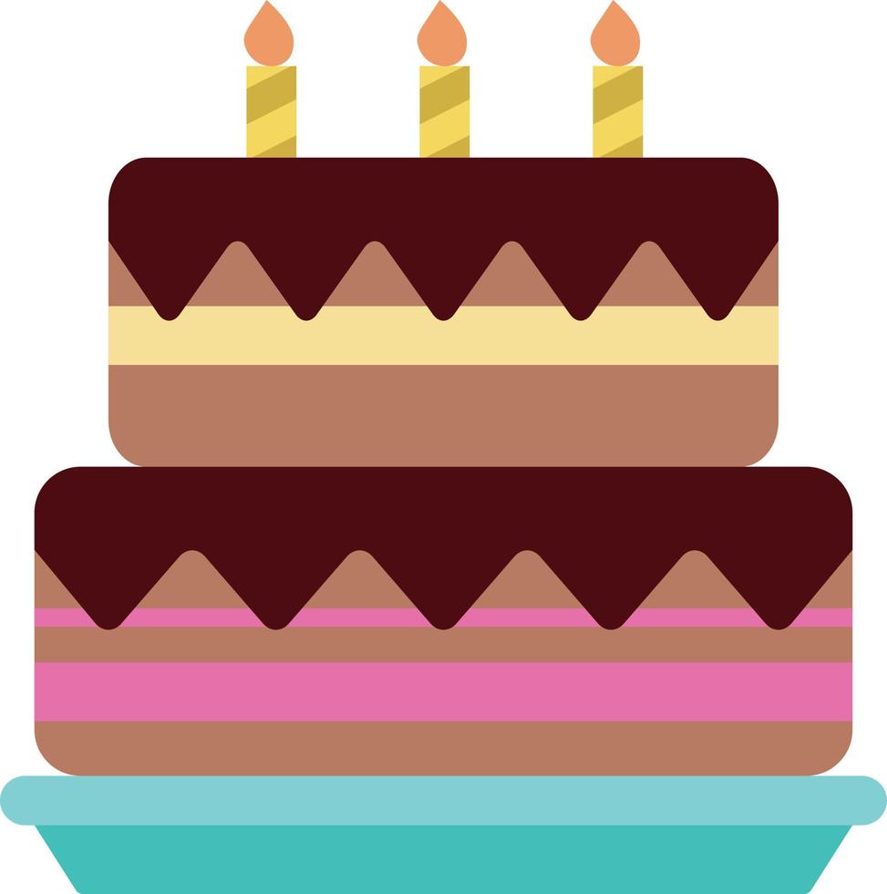 Party Cake icon design, Birthday Cake Element Illustration. vector