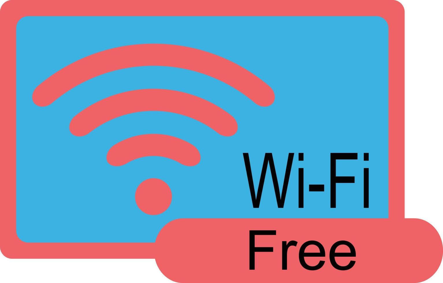 icono de wi-fi gratis de estilo plano. símbolo de red para conexión a Internet. vector