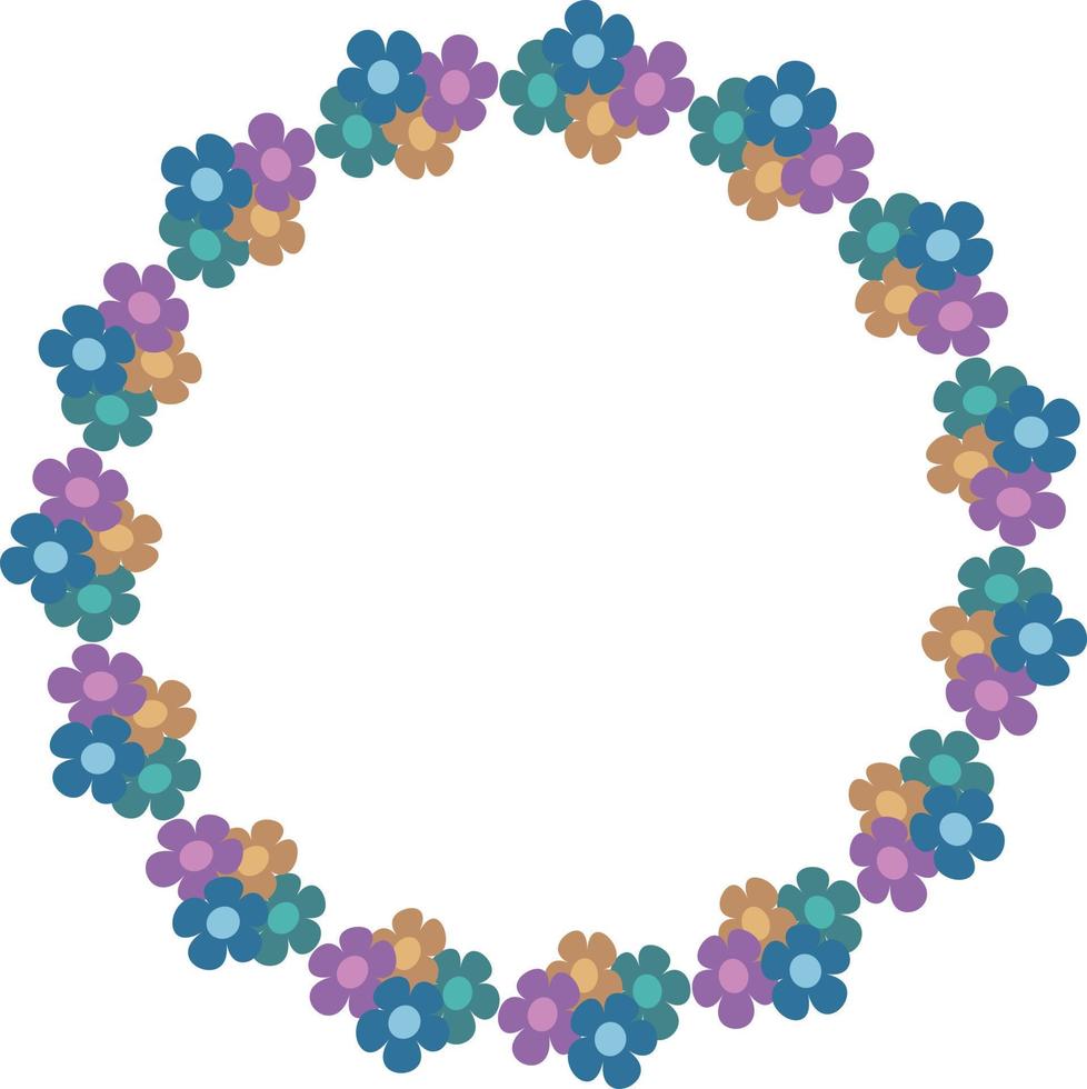 Beautiful flower pattern circular frame design, Border element with flower creation. vector