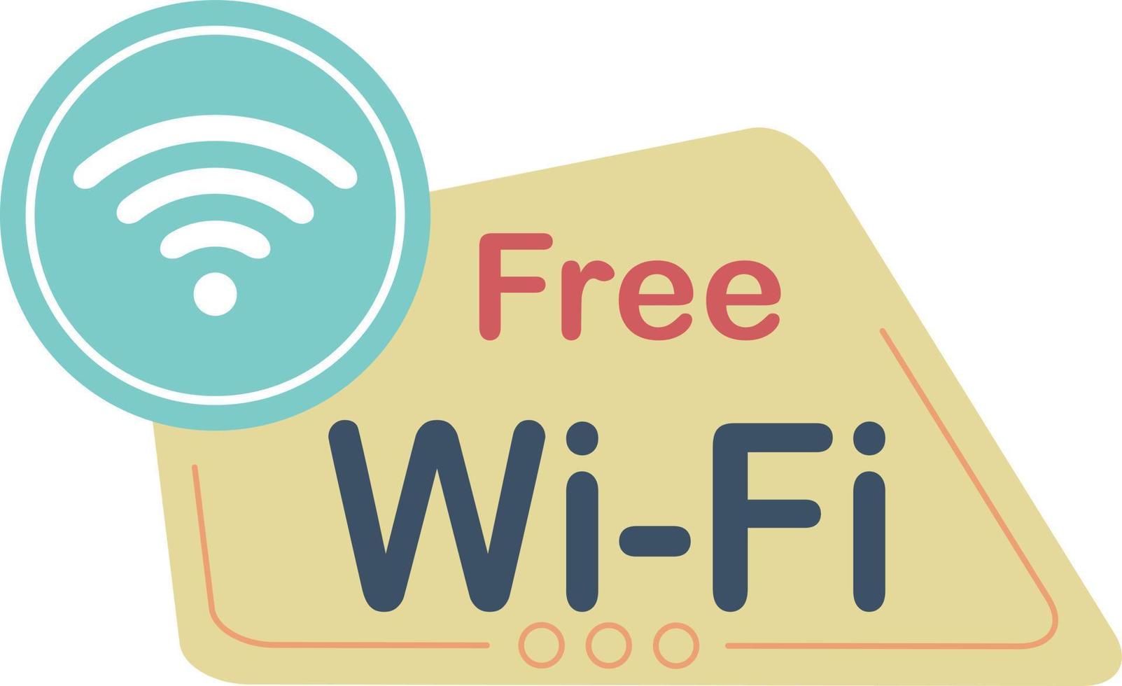 icono de wi-fi gratis de estilo plano. símbolo de red para conexión a Internet. vector