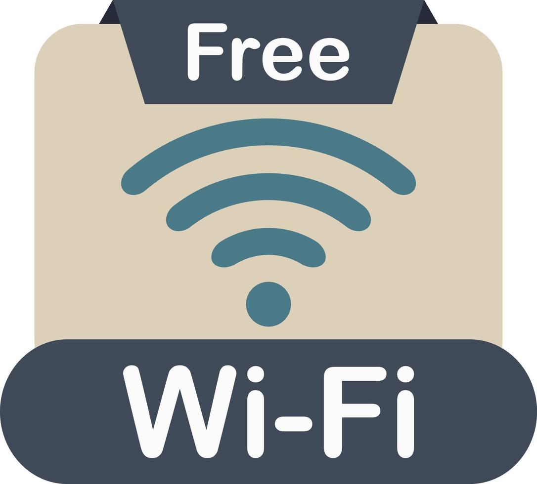 icono de wi-fi gratis de estilo plano. símbolo de red para conexión a Internet. vector