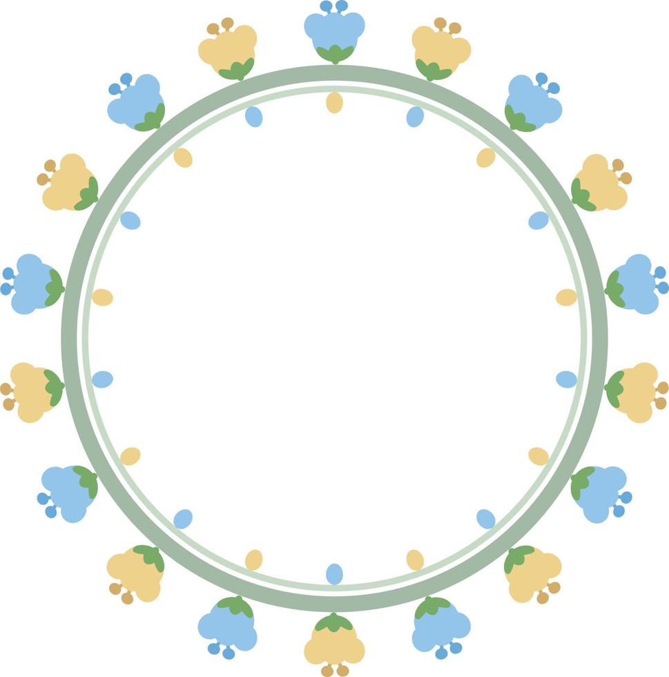hermoso diseño de marco circular con patrón de flores, elemento de borde con creación de flores. vector
