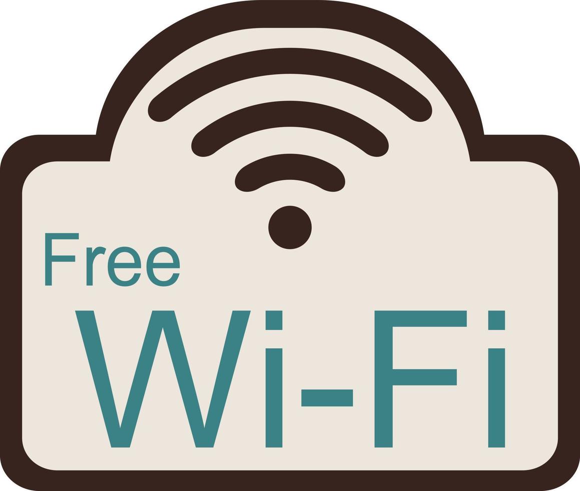 icono de wi-fi gratis de estilo plano. símbolo de red para conexión a Internet. vector