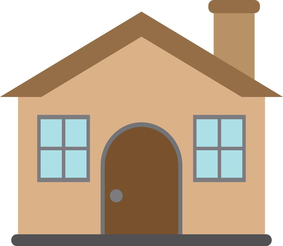 Cartoon house illustration, cottage building in flat style. vector