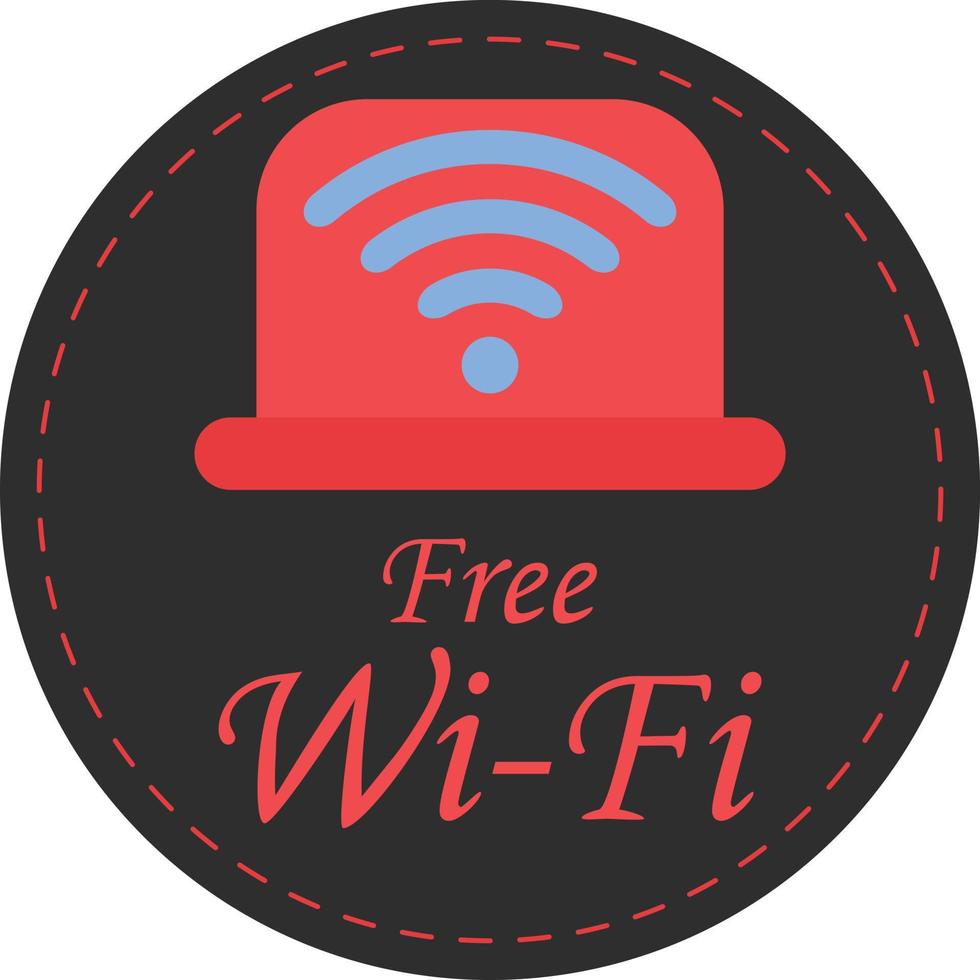 icono de wi-fi gratis de estilo plano. símbolo de red para conexión a Internet. vector