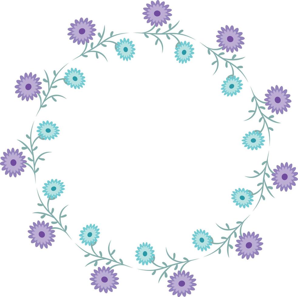 Beautiful flower pattern circular frame design, Border element with flower creation. vector
