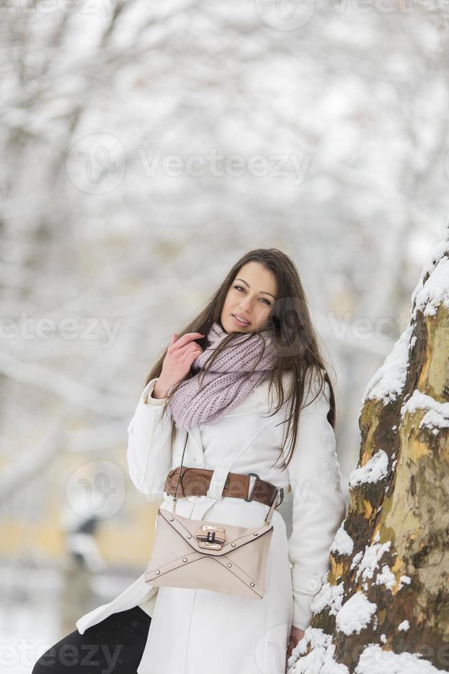 Young woman at winter photo