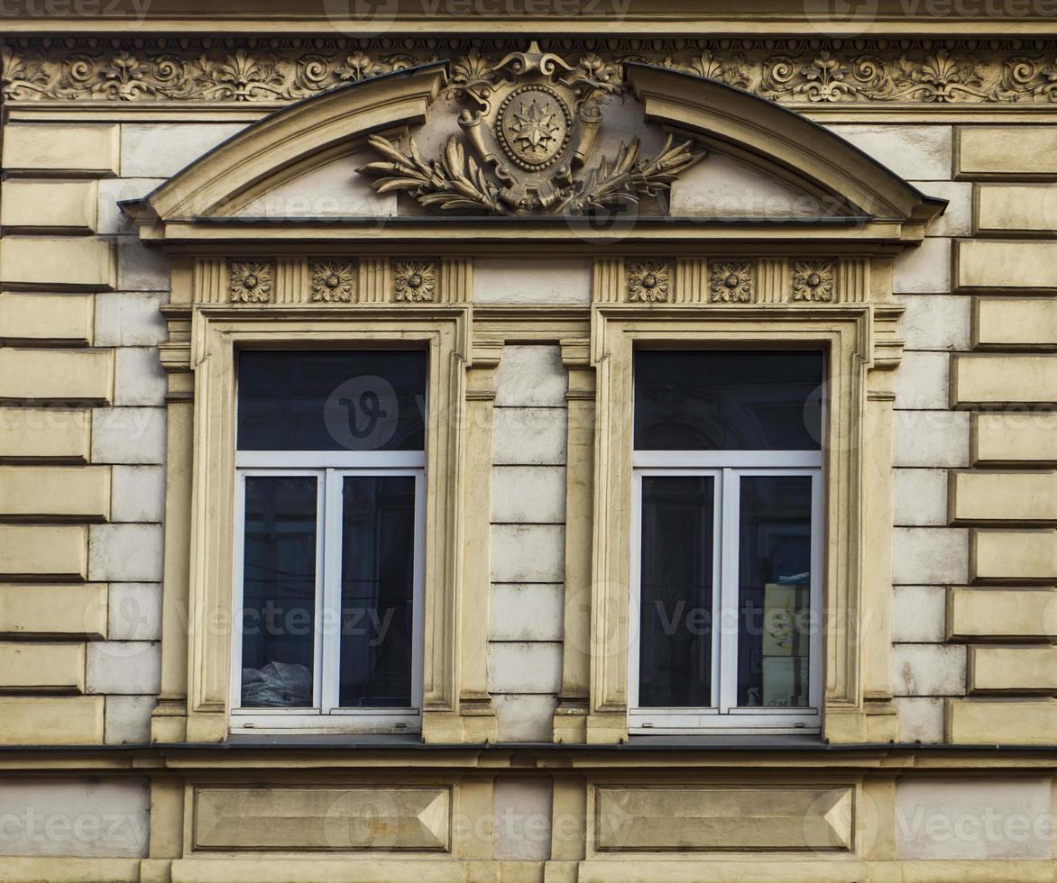 Prague windows closeup photo