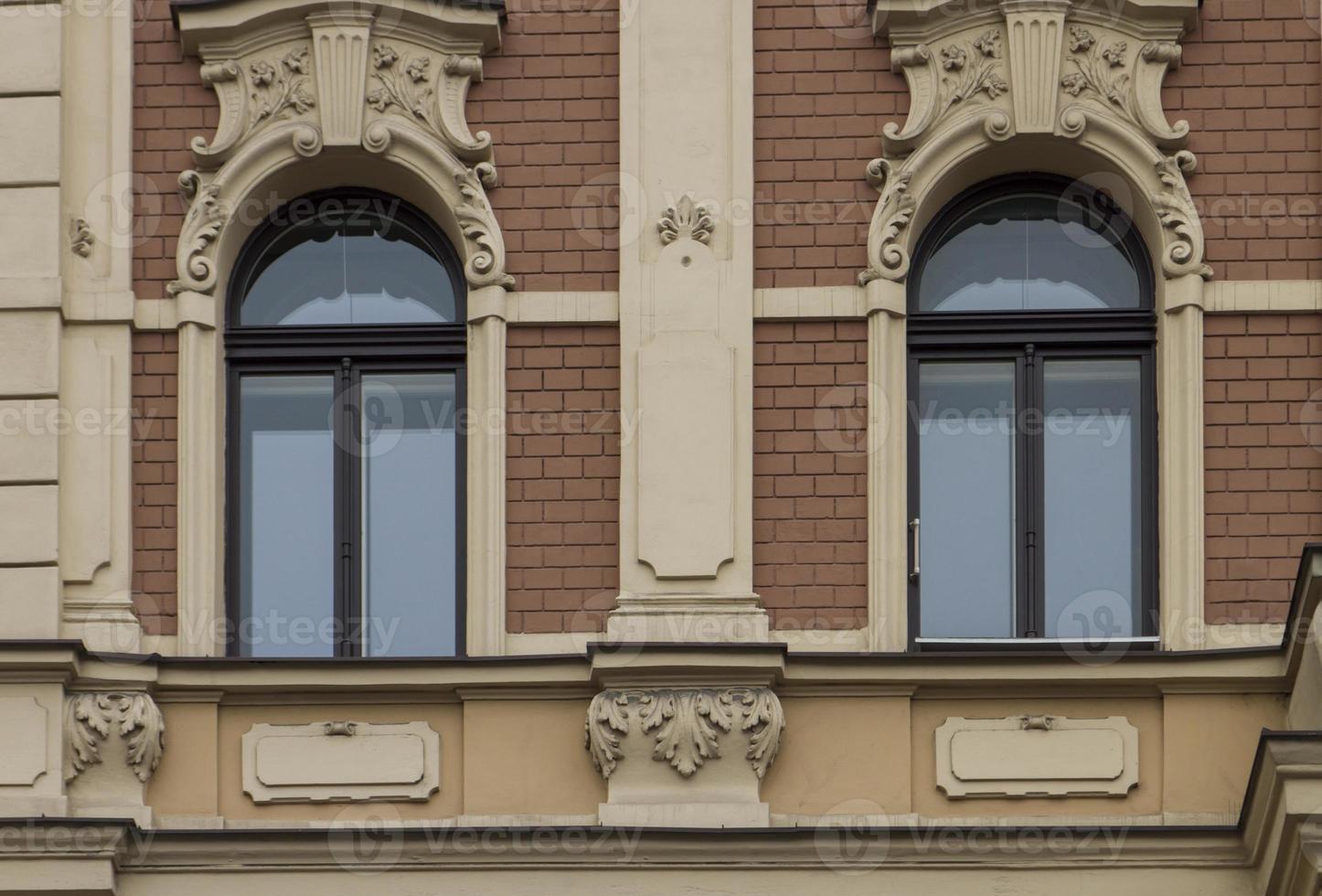 Prague windows closeup photo